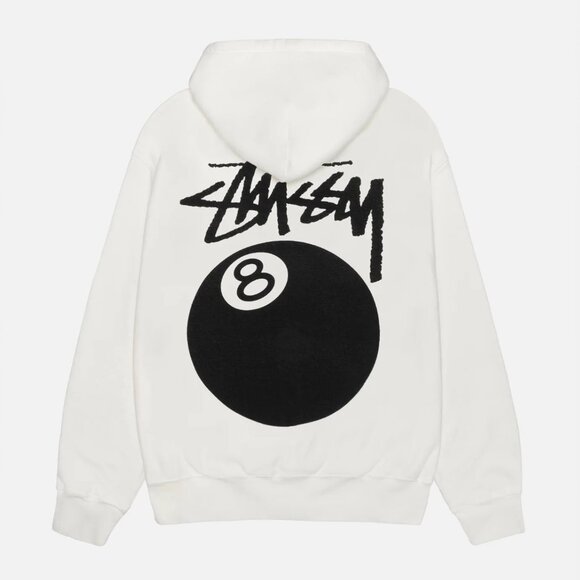 Men's Stussy White Printed Hoodie Size: S - Picture 2 of 4